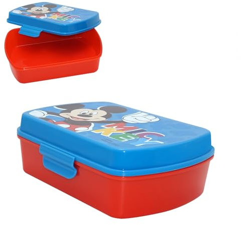 Topolino Lunchbox Cassaforte per microonde con coperchio, a prova di perdite, senza BPA, contenitore per il pranzo scolastico, contenitore ermetico per frigorifero/congelatore per bambini dai 3 anni
