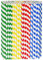 Lot de 100 pailles jetables extra longues 26 cm de large 10 mm de large pour smoothies épais, milkshakes – Rayures colorées, 100% biodégradables