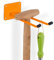 Relaxdays Wandhaken, Aufbewahrung von Gartengeräten & Werkzeug, belastbar, Länge: 24 cm, Gerätehalter, Stahl, orange