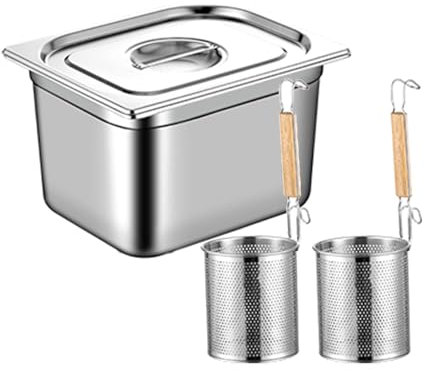 HMWOKPOT Pentole con Inserto per Pasta in Acciaio Inossidabile, Set Cuocipasta, Strumento di Cottura con Inserto Cestello E Coperchio per La Cucina Domestica,B,2 Holes