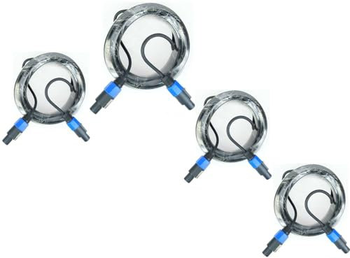 Paccs 4 x 15 m Lautsprecherkabel, Speakon Stecker 4 pol, PA Boxenkabel 2 x 1.5mm²