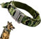 Ledeak Militär-Hundehalsband, Verstellbar mit Kommandogriff, Training Metallschnalle Nylon, XL, Tarngrün