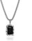 JVillion Onyx-Anhänger Halskette Silber Herren, Box Kette, Schwarzes Medaillon, Amulett, Streetwear Modeschmuck, Edelstahl, 50-60cm, Wasserfest & Nicht-Abfärbend (60)