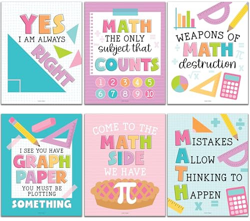 Hadley Designs Bunte Pastell-Motivationsposter für Mathematik