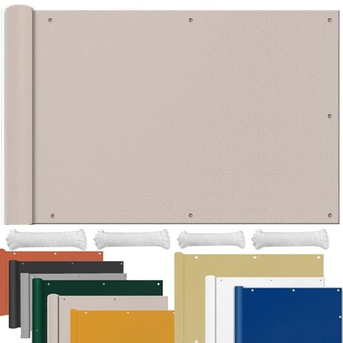 sonnensegel nach Mass Mit Ösen Wasserdicht SunSail Sonnensegel Sonnenschutz Windschutz Winterfest Segeltuch für Garten Terrasse Balkon Sonnenschutz 0.8x3m Taupe