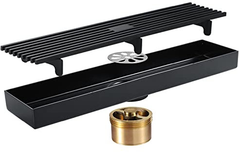 12 Zoll linearer Duschablauf, rechteckiger Bodenduschablauf, Bodenablauf aus Edelstahl 304