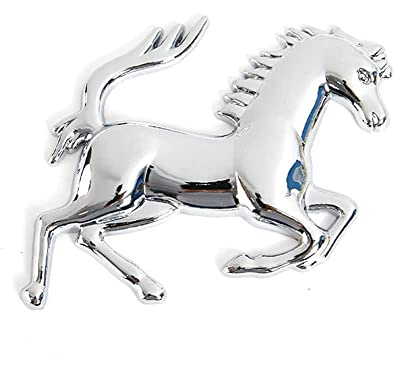 Adesivo Auto per Ferrari SF90 F8 812 458 456 296 430 F12 Fender Window Bumper Body Badge Emblem 3D Accessori Cavalli da Corsa in Metallo,Right-Silver