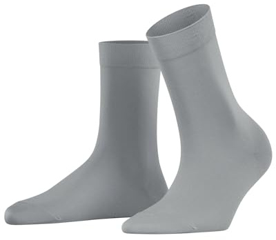 FALKE Women's Cotton Touch W So Thin Plain Socks 1 Pair, Grey Silver 3203, 2.5-5