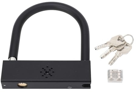 Motorcycle U Lock, Heavy Duty Bike Scooter Motorcycles Combination Lock Gate Lock for Anti Theft, 3 Keys Motorcycle Wheel Lock for Ebike, Moped, Tricycle