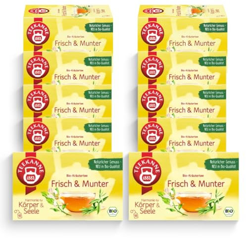 TEEKANNE Frisch & Munter Bio-Kräutertee, 10 Packungen x 18 Beutel (10x 36g)