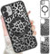 Xylota Magnetische Handyhülle für iPhone 12 6,1 Hülle mit 2 x Glitzer Karton, Aesthetic Leopard Muster Mädchen Case, Compatibel mit MagSafe, Weich Silikon Dünn TPU Stoßfeste Schutzhülle, Schwarz