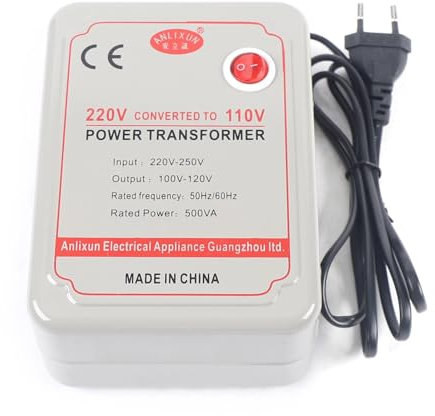 CHIMHOON 500/1000/2000W Spannungswandler, 220-250V Auf 100-120V Wechselrichter Inverter, Transformator Wandler, Umwandler, Converter, Für Elektrogeräte Mit Einer Spannung (500W)
