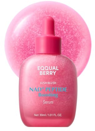 EQQUALBERRY NAD+ Peptide Boosting Smoothie Serum 30ml | 14 Peptide Serum for Face, Neck & Body, Niacinamide 2% & Vegan Collagen for Anti-Aging, Firming & Lifting, Korean Skincare