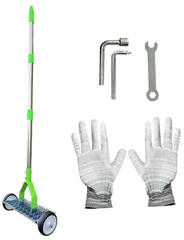 Dethatcher Rake Adjustable Handle Heavy Duty Cleaning