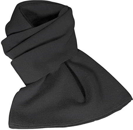 HANSEHELD Strickschal aus 100% Schurwolle - Merino - Schwarz | Wollschal | Feinstrick Schal 100% Wolle (Merino) | Mulesingfrei | Made in Germany