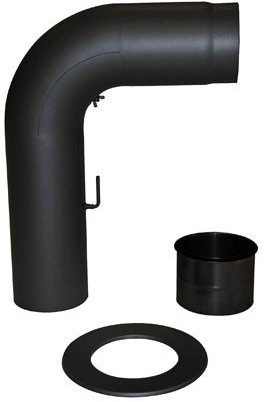 Winkelrohr Anschluss-Set 150mm schwarz Kaminrohr Rauchrohr Ofenrohr Set #763