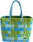 normani Einkaufskorb Shopper geflochten aus Kunststoff - robuster Strandkorb aus wasserabweisendem Material Farbe Classic/Spring