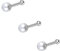PIERCINGLINE 3er SET 925er STERLING SILBER Nasenpiercing SYNTH. PERLE Piercing Nase Stecker