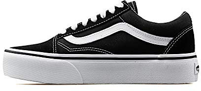 Vans Old Skool Platform, Zapatillas Mujer, Negro/Blanco (Black/True White), 37 EU