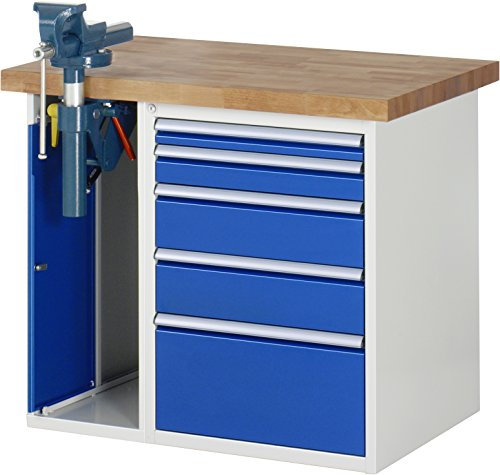 Rau 03 7511A2-107B4S.11 Werkbank Serie 7000-Baukasten-Bauweise, Lichtgrau/Enzianblau