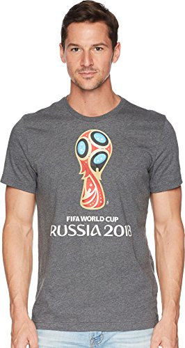 adidas World Cup Soccer World Cup Emblem Men's Tee, Small, Grey