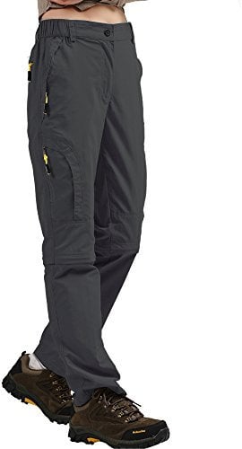 Jessie Kidden Walking Trousers Women Cargo Pants Waterproof Summer Lightweight Quick Dry Convertible Stretch Outdoor Casual UPF 50 Running Cycling Zip Off Capri #6601F-Gray -34 (US 14)