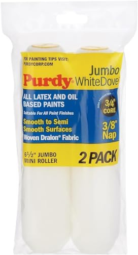 Purdy 140626012 6.5 x 0.38 in. White Dove Jumbo Mini Roller Cover - 2 Pack2