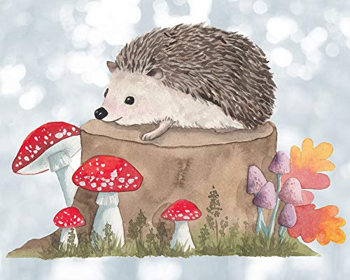 TinyFoxes Fensterbild Waldigel selbstklebend und wiederverwendbar - Fensterdeko Herbst - handgezeichnet von Kristin Franke