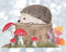 TinyFoxes Fensterbild Waldigel selbstklebend und wiederverwendbar - Fensterdeko Herbst - handgezeichnet von Kristin Franke