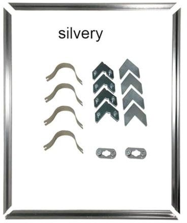 CTOBB Zerlegter Bilderrahmen 40x60 40x50 50x60cm Metall Fotorahmen Minimalistisch Schwarz Silber Plakatrahmen Ohne Glas Ohne Träger, Silber Bilderrahmen, 60X60cm