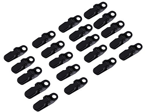 Ausla 20 PCS Zelt Clips, Planen-Klemmen, Tarp Clips Planenklammern Zeltclips Campingzelt Clip, Schwarz, für den Außenbereich festziehen