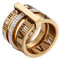 PAMTIER Damen Römische Ziffern 3 in 1 Ring aus Edelstahl mit Zirkonia Gold Größe 52 (16.6)