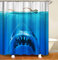 Fullfun Duschvorhang mit Meeresmotiv, 180 x 200 cm, Meeresmotiv, Haifischwal, Duschvorhang mit Haken, wasserdicht und schimmelresistent, Badezimmer-Dekoration, Hai (Hai, 180 x 200 cm)