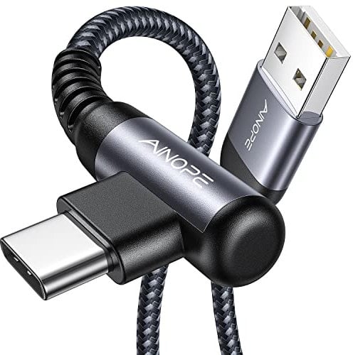 Samsung USB C Charger Cable, 2 Pack 2M Fast Charge, Right Angle Nylon Braided Type C Cable Compatible with S10 S9, Huawei, Google Pixel, Sony Xperia, LG