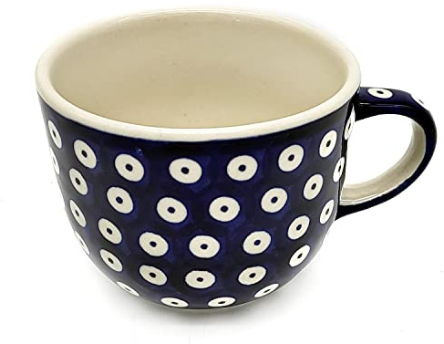 Bunzlauer Milchkaffeetasse (320 ml, Dekor Blau-Auge)