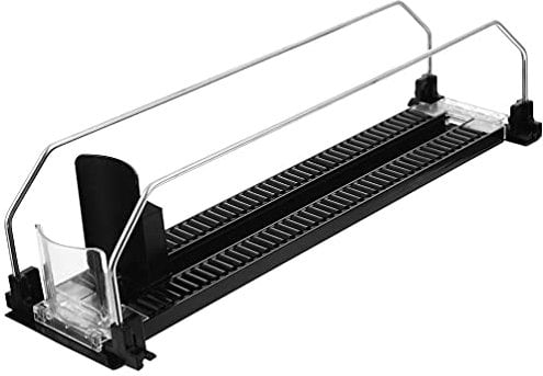 UKCOCO drink pusher - automatic pusher glide Automatic Plastic Pusher Tray Rack, Beer Can Water Bottle Storage for Refrigerator, Self-Pushing Soda Can Organizer or Fridge,Freezer,Cabinets(13.95 inch)