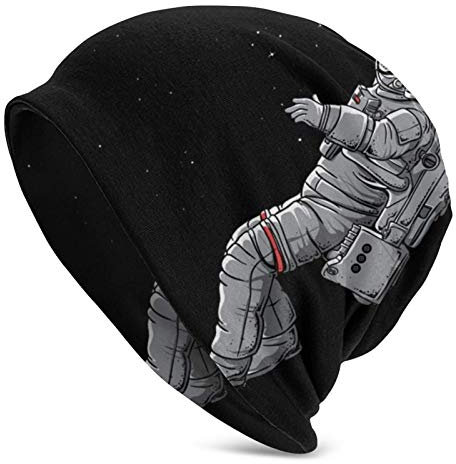 AOOEDM Space Astronaut Slouchy Beanie Cap Strickmütze für Männer Frauen Fisherman Beanie Mütze Totenkopfmütze Hut Unisex Geschenk