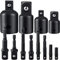Fongmore Impact Grade Socket Adapter Reducer Set 1/4 Hex Shank 1/4, 3/8 and 1/2 Drive Extension Bit for Drill in Auto and Construction Work