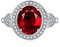 Faux-Smaragd-Diamant-Ring Ovaler Offener Ring Für Frauen Herzförmiger Roter Diamant-Kostümring,Roter Diamant,Verstellbare Öffnung