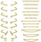 Adramata 26Pcs 20G Nasenpiercing Stecker Chirurgenstahl Nasenring mit Nasenkette für Doppel Nasenpiercing CZ Nasenstecker Gold Silber Nostril Piercing für Damen Herren