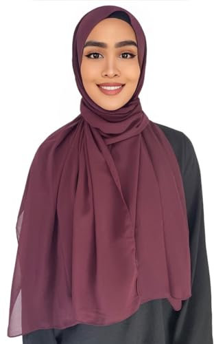Hijab Kopftuch Muslimisches Kopftuch Chiffon kopftuch 180x70cm groß Islamisches Kopftücher für Damen & Mädchen