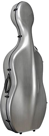 COYOUCO Cellokoffer, 4/4 Cello Hartschalenkoffer in voller Größe Professionelle Cellotasche mit Rucksack und Rädern, Silbergrau