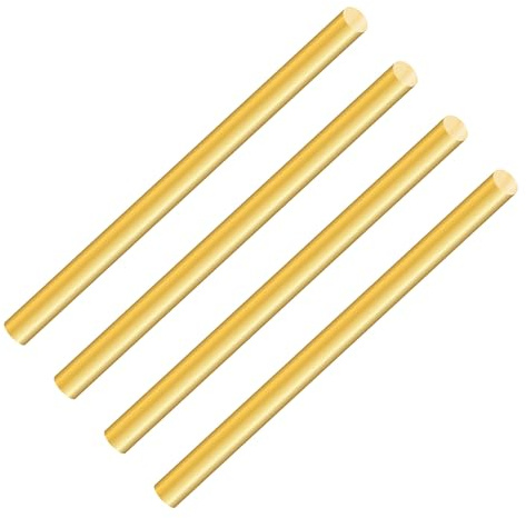 LAVMHAB Round Brass Rod 5mm x 150mm, Solid Round Brass Shaft Rods Brass Bars for DIY Craft (4pcs)
