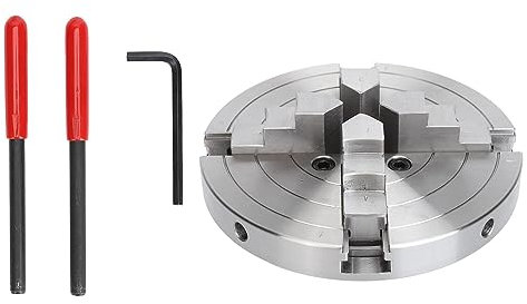 4 Jaw Lathe Chuck, 6in Self-Centering Lathe Chucks Thread 1 X 8TPI Wood Clamping Chuck Accessory Set Kit for Lathe 3D Printer Machining Center Milling