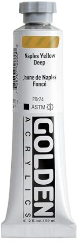 GOLDEN – Peinture acrylique pour corps lourd, jaune Naples, tube de 59 ml