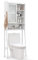 GOPLUS Armario para Inodoro, Armario para Cuarto de baño con Puerta corredera, Estantes y Ganchos Regulables,Armario sobre el Inodoro con Robusto armazón de Metal, 63 x 29 x 170 cm (Blanco)