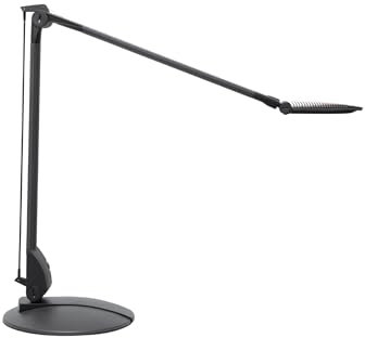 Maul Schreibtischleuchte MAULoptimus | Schreibtischlampe aus Aluminium mit Standfuß | Farbtemperatur stufenlos einstellbar | Moderne, drehbare Lampe für Büro und Schreibtisch | Anthrazit