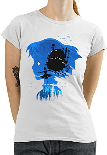 T-Nerds - Flying Castle - Damen T-Shirt S - weiß
