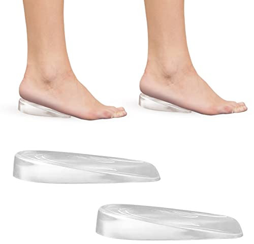 Gel Fersenkissen für Schuhe, Transparentes Silikon-Fersenkissen Einlagen für Plantarfasziitis, Schuherhöhung 1cm, Achillessehnen Einlagen, Komfort Einlegesohle für Schuhe Damen Herren
