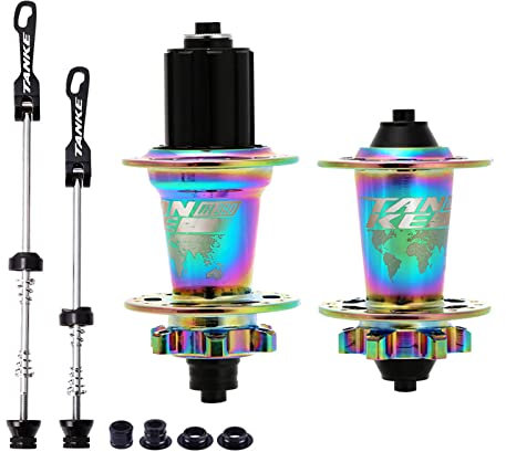 SIUKE Fahrradnabe Mounta Fahrrad Vorder- und Hinterradnabe Set 36 Löcher 6 Lager mit Schnellspanner